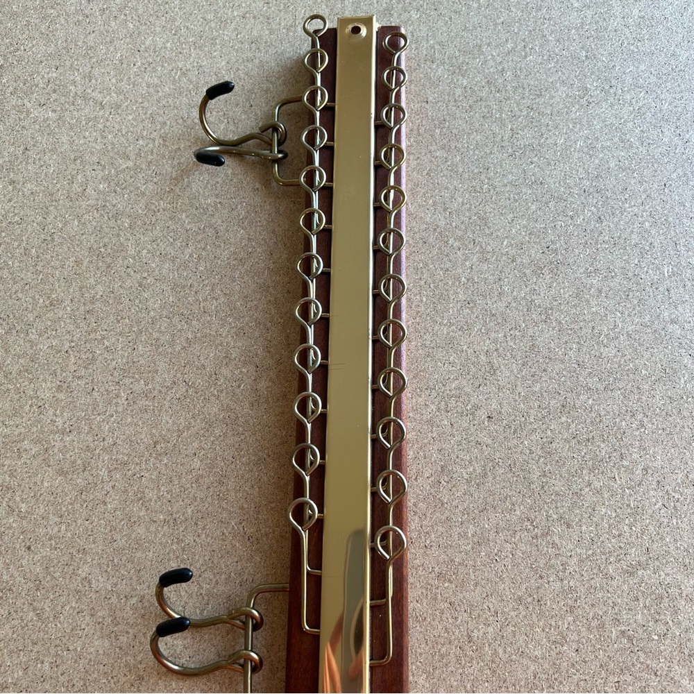 Vintage Dante American Walnut Tie Rack Hanger Closet Mid Century